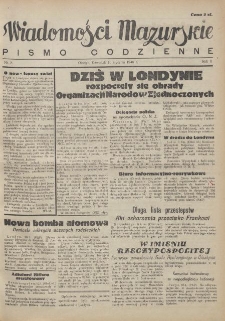 Wiadomości Mazurskie : pismo codzienne. 1946 (R. 2), nr 8