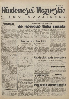 Wiadomości Mazurskie : pismo codzienne. 1946 (R. 2), nr 17