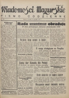 Wiadomości Mazurskie : pismo codzienne. 1946 (R. 2), nr 20