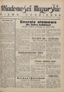 Wiadomości Mazurskie : pismo codzienne. 1946 (R. 2), nr 21