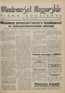 Wiadomości Mazurskie : pismo codzienne. 1946 (R. 2), nr 24