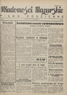 Wiadomości Mazurskie : pismo codzienne. 1946 (R. 2), nr 32