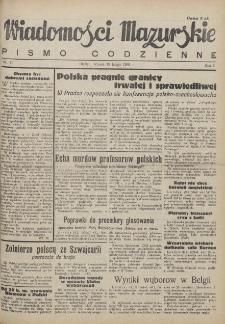 Wiadomości Mazurskie : pismo codzienne. 1946 (R. 2), nr 41
