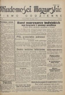 Wiadomości Mazurskie : pismo codzienne. 1946 (R. 2), nr 45