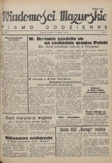 Wiadomości Mazurskie : pismo codzienne. 1946 (R. 2), nr 46