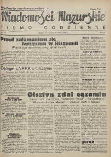 Wiadomości Mazurskie : pismo codzienne. 1946 (R. 2), nr 53