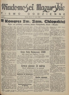 Wiadomości Mazurskie : pismo codzienne. 1946 (R. 2), nr 60