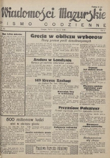 Wiadomości Mazurskie : pismo codzienne. 1946 (R. 2), nr 63