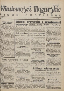 Wiadomości Mazurskie : pismo codzienne. 1946 (R. 2), nr 66