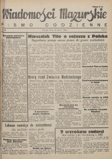 Wiadomości Mazurskie : pismo codzienne. 1946 (R. 2), nr 67