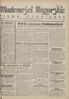 Wiadomości Mazurskie : pismo codzienne. 1946 (R. 2), nr 69