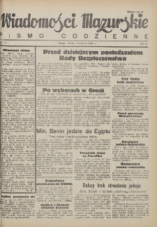 Wiadomości Mazurskie : pismo codzienne. 1946 (R. 2), nr 79