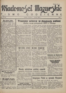Wiadomości Mazurskie : pismo codzienne. 1946 (R. 2), nr 83 (94)