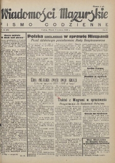 Wiadomości Mazurskie : pismo codzienne. 1946 (R. 2), nr 84 (95)
