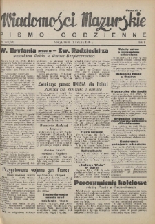 Wiadomości Mazurskie : pismo codzienne. 1946 (R. 2), nr 93 (104)
