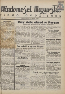 Wiadomości Mazurskie : pismo codzienne. 1946 (R. 2), nr 96 (107)
