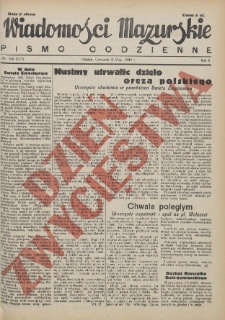 Wiadomości Mazurskie : pismo codzienne. 1946 (R. 2), nr 106 (117)