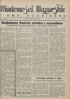 Wiadomości Mazurskie : pismo codzienne. 1946 (R. 2), nr 107 (118)