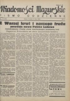 Wiadomości Mazurskie : pismo codzienne. 1946 (R. 2), nr 111 (122)