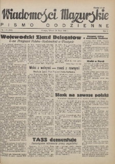 Wiadomości Mazurskie : pismo codzienne. 1946 (R. 2), nr 115 (116)