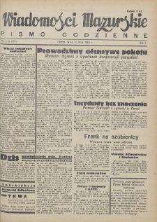 Wiadomości Mazurskie : pismo codzienne. 1946 (R. 2), nr 116 (127)