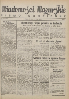 Wiadomości Mazurskie : pismo codzienne. 1946 (R. 2), nr 117 (128)