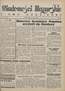 Wiadomości Mazurskie : pismo codzienne. 1946 (R. 2), nr 118 (129)
