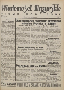 Wiadomości Mazurskie : pismo codzienne. 1946 (R. 2), nr 119 (130)