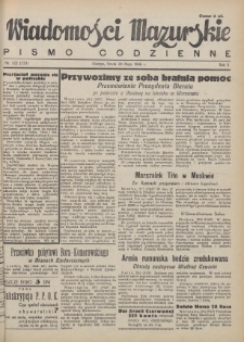 Wiadomości Mazurskie : pismo codzienne. 1946 (R. 2), nr 122 (133)