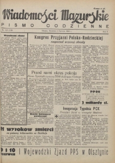 Wiadomości Mazurskie : pismo codzienne. 1946 (R. 2), nr 125 (136)