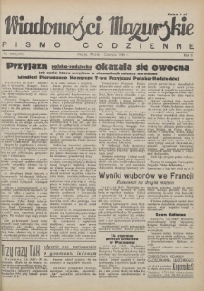 Wiadomości Mazurskie : pismo codzienne. 1946 (R. 2), nr 126 (137)