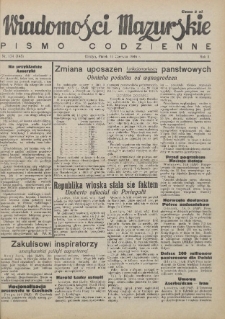 Wiadomości Mazurskie : pismo codzienne. 1946 (R. 2), nr 134 (145)