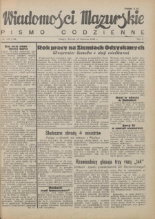 Wiadomości Mazurskie : pismo codzienne. 1946 (R. 2), nr 137 (148)