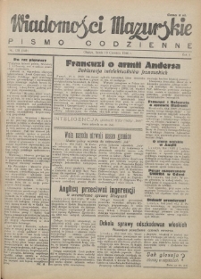 Wiadomości Mazurskie : pismo codzienne. 1946 (R. 2), nr 138 (149)
