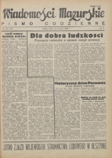 Wiadomości Mazurskie : pismo codzienne. 1946 (R. 2), nr 140 (151)