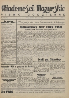 Wiadomości Mazurskie : pismo codzienne. 1946 (R. 2), nr 147 (158)