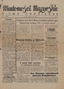 Wiadomości Mazurskie : pismo codzienne. 1946 (R. 2), nr 152 (163)