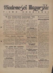 Wiadomości Mazurskie : pismo codzienne. 1946 (R. 2), nr 154 (165)