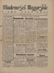 Wiadomości Mazurskie : pismo codzienne. 1946 (R. 2), nr 160 (171)
