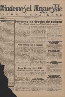 Wiadomości Mazurskie : pismo codzienne. 1946 (R. 2), nr 161 (172)