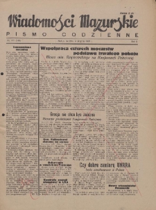 Wiadomości Mazurskie : pismo codzienne. 1946 (R. 2), nr 177 (180)