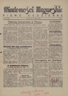 Wiadomości Mazurskie : pismo codzienne. 1946 (R. 2), nr 179 (180)