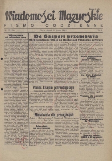 Wiadomości Mazurskie : pismo codzienne. 1946 (R. 2), nr 183 (194)