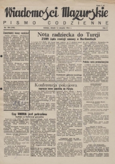 Wiadomości Mazurskie : pismo codzienne. 1946 (R. 2), nr 184 (195)
