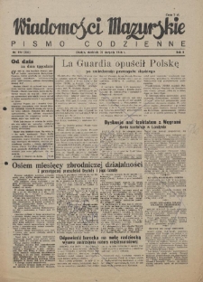Wiadomości Mazurskie : pismo codzienne. 1946 (R. 2), nr 194 (205)