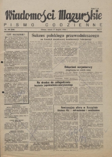 Wiadomości Mazurskie : pismo codzienne. 1946 (R. 2), nr 195 (206)