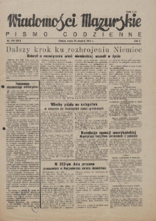 Wiadomości Mazurskie : pismo codzienne. 1946 (R. 2), nr 196 (207)