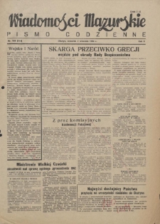 Wiadomości Mazurskie : pismo codzienne. 1946 (R. 2), nr 203 (214)
