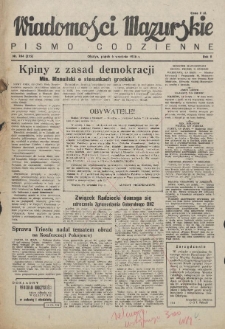 Wiadomości Mazurskie : pismo codzienne. 1946 (R. 2), nr 204 (215)