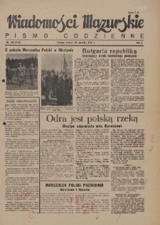 Wiadomości Mazurskie : pismo codzienne. 1946 (R. 2), nr 208 (219)